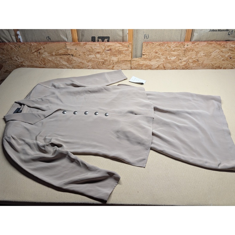 NWT Spencer Jeremy Women's Suit Size 12 100% Silk Beige Elastic Waist‎ Skirt
